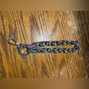 Casetify Silver Chain Phone Charm with Pink & Blue Accents